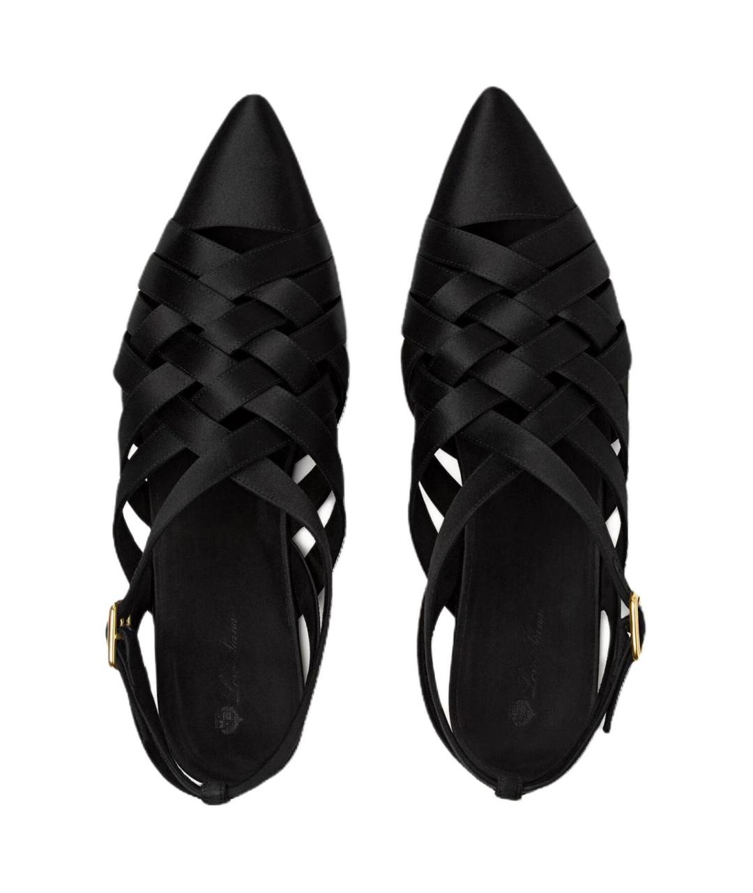 LORO PIANA Черные замшевые балетки, фото 5