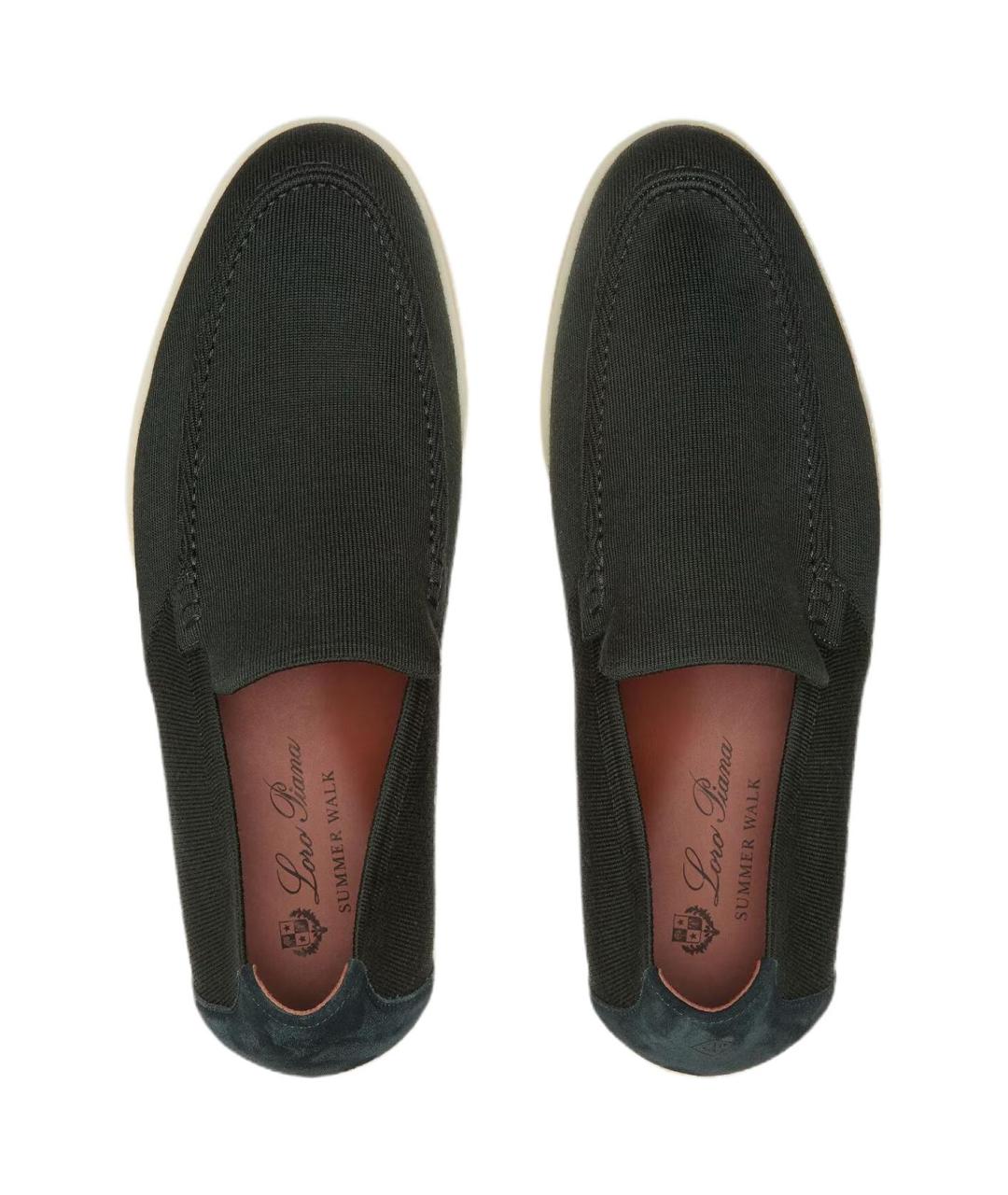 LORO PIANA Черные текстильные лоферы, фото 5