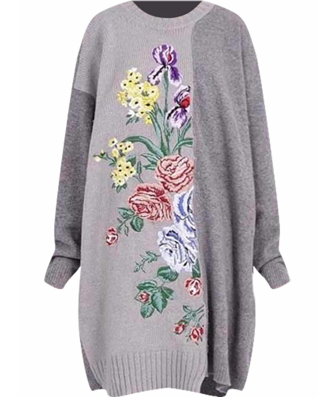 SPORT MAX CODE Серое шерстяное повседневное платье, фото 1