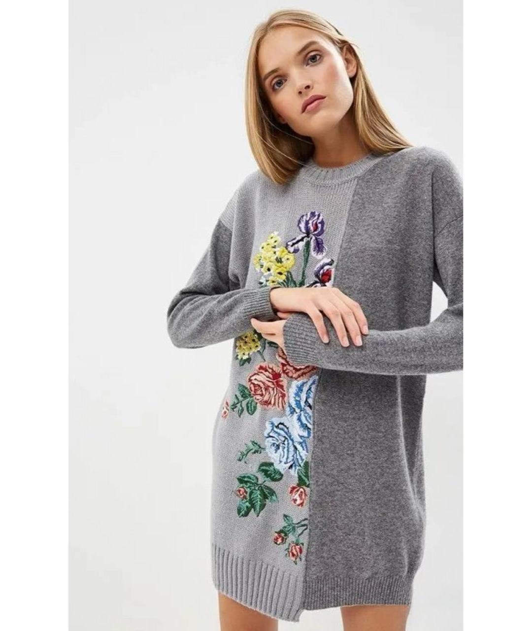 SPORT MAX CODE Серое шерстяное повседневное платье, фото 5