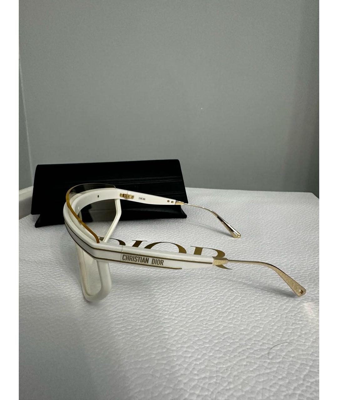 CHRISTIAN DIOR Белые пластиковые солнцезащитные очки, фото 2