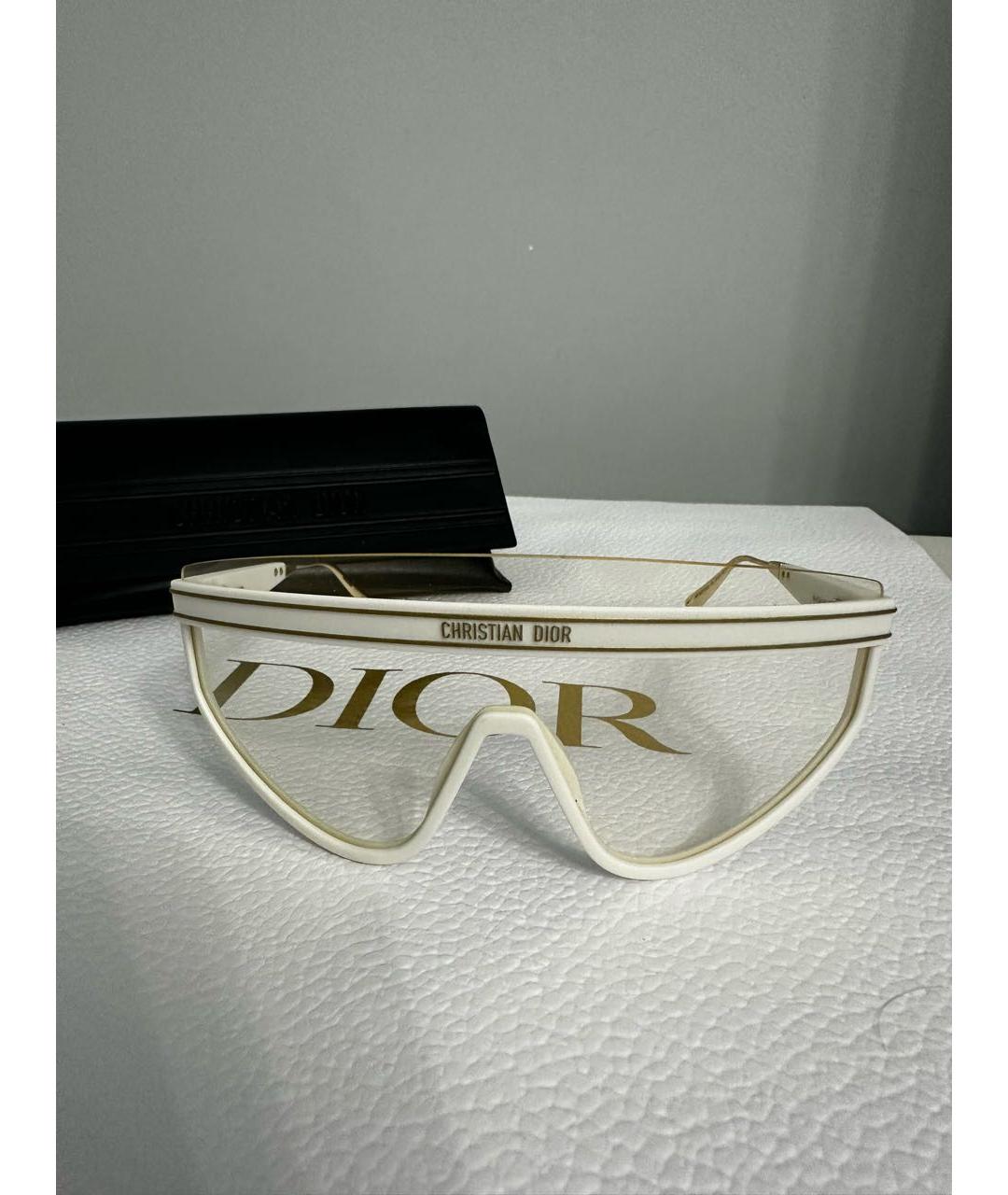 CHRISTIAN DIOR Белые пластиковые солнцезащитные очки, фото 4