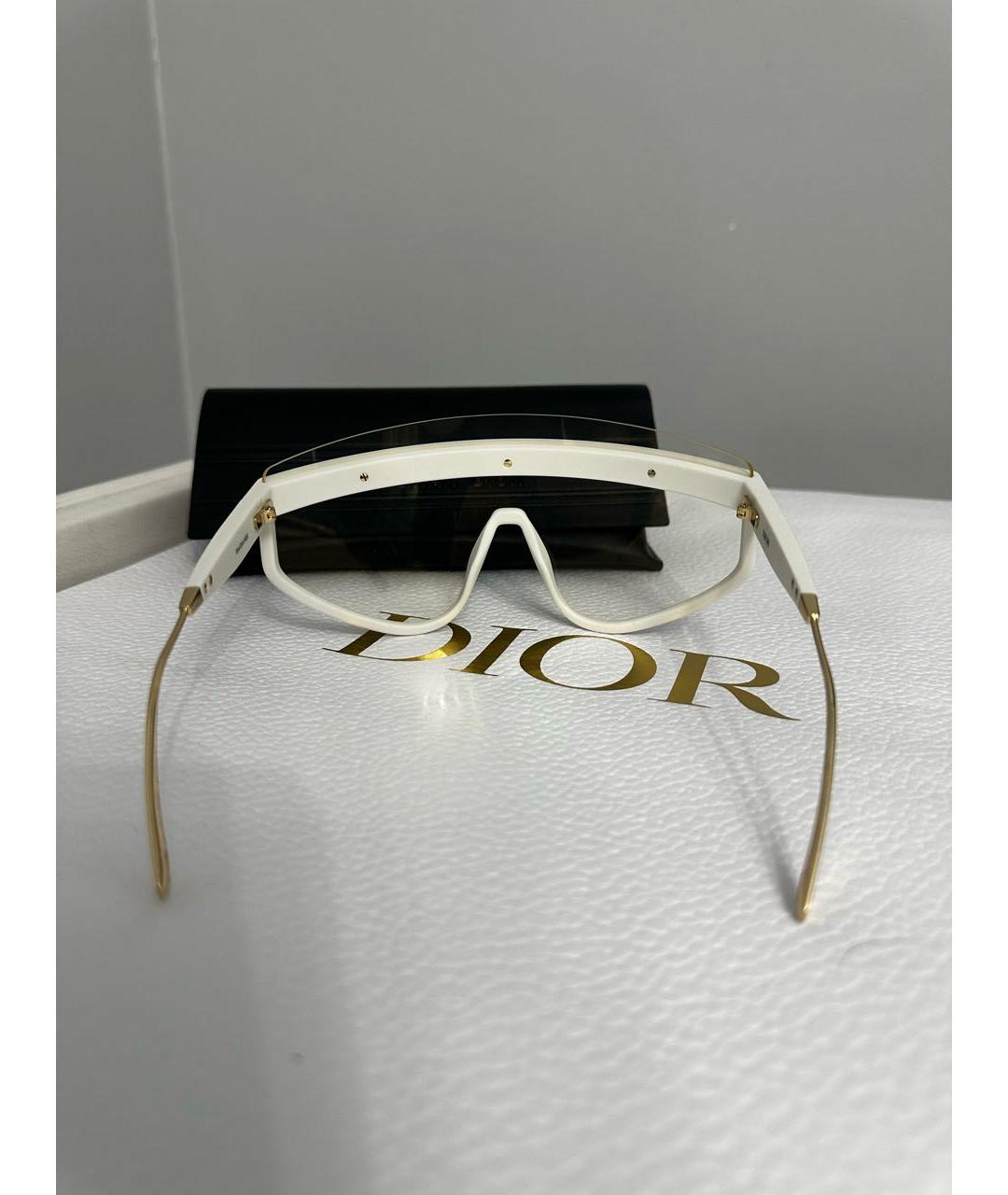 CHRISTIAN DIOR Белые пластиковые солнцезащитные очки, фото 3