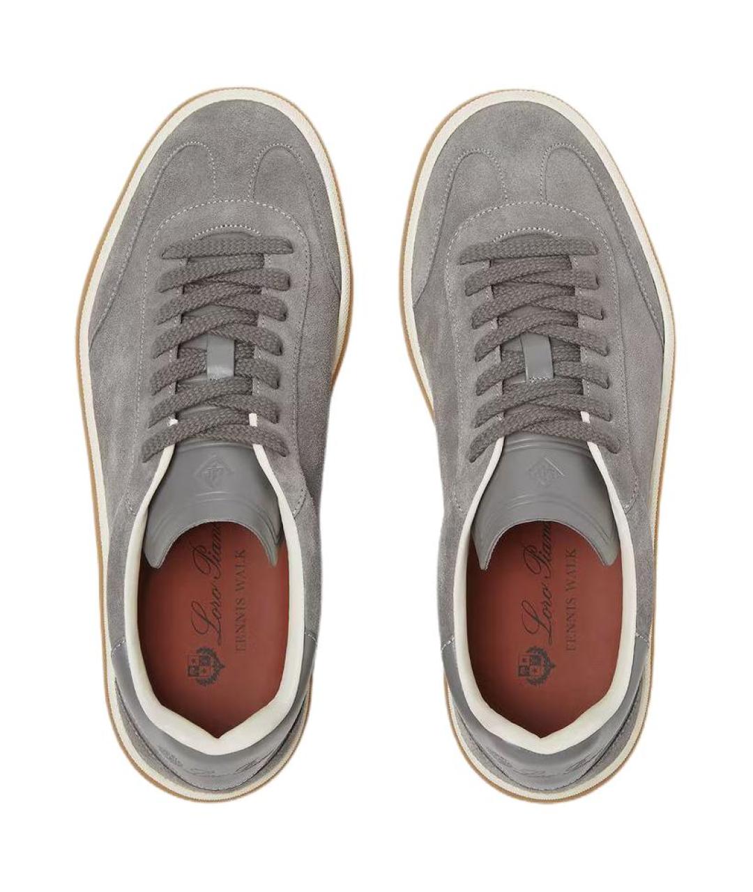 LORO PIANA Серые замшевые кеды, фото 5