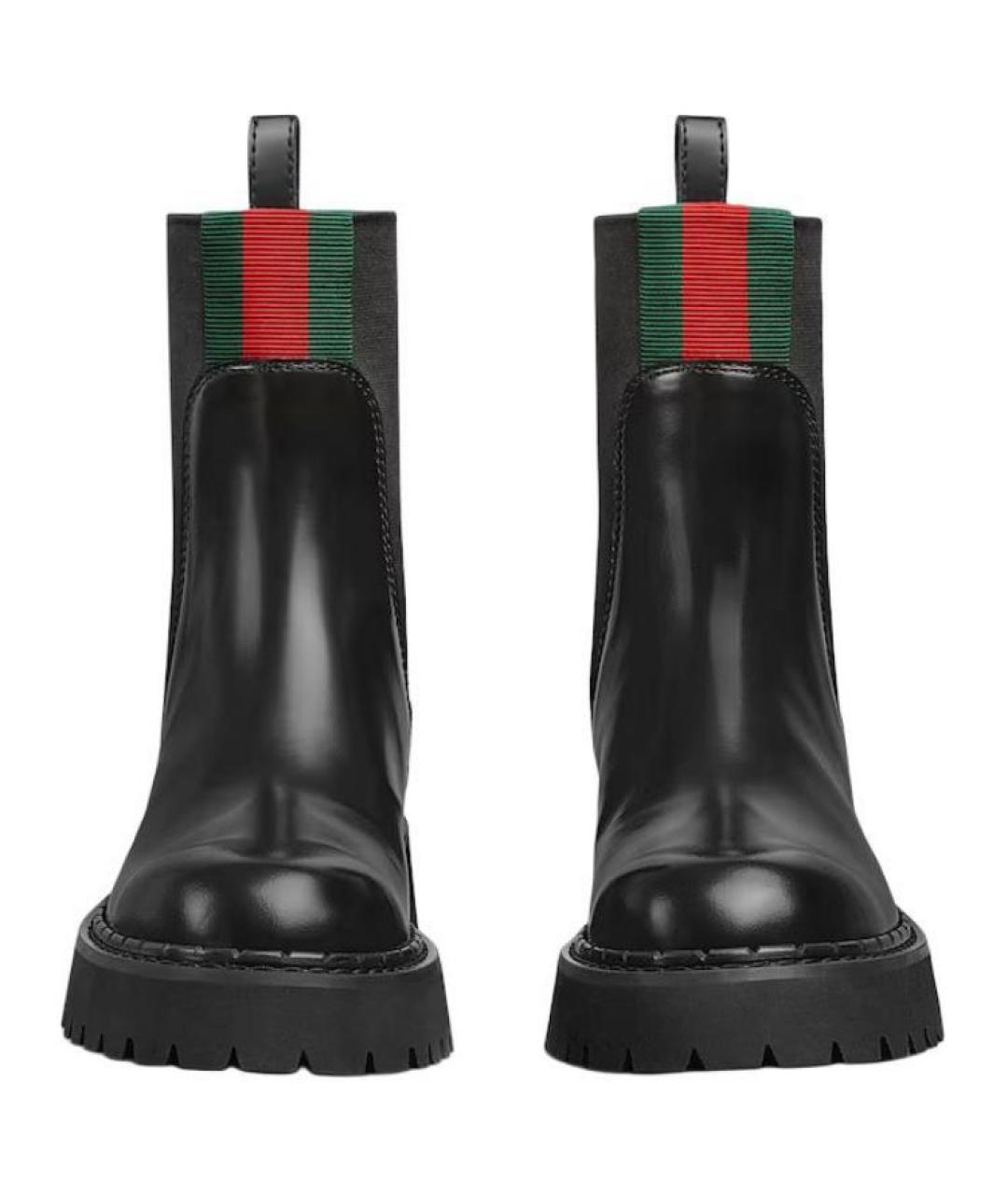 GUCCI Черные кожаные полусапоги, фото 4