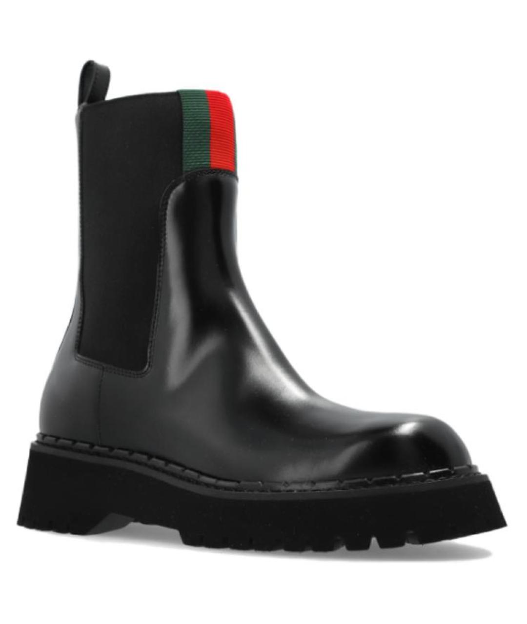 GUCCI Черные кожаные полусапоги, фото 2