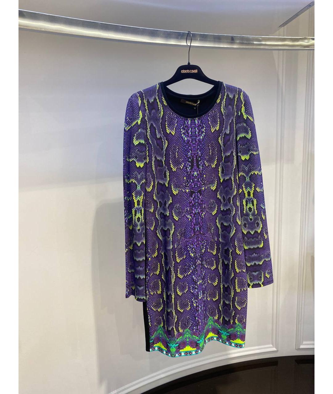 ROBERTO CAVALLI Фиолетовое вискозное платье, фото 2