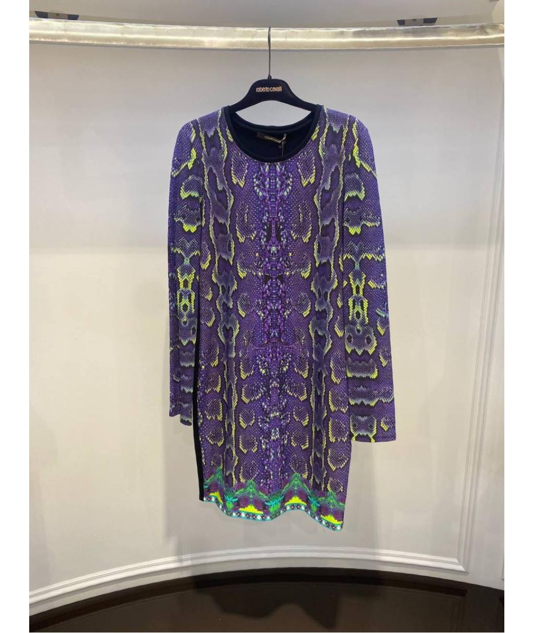 ROBERTO CAVALLI Фиолетовое вискозное платье, фото 4