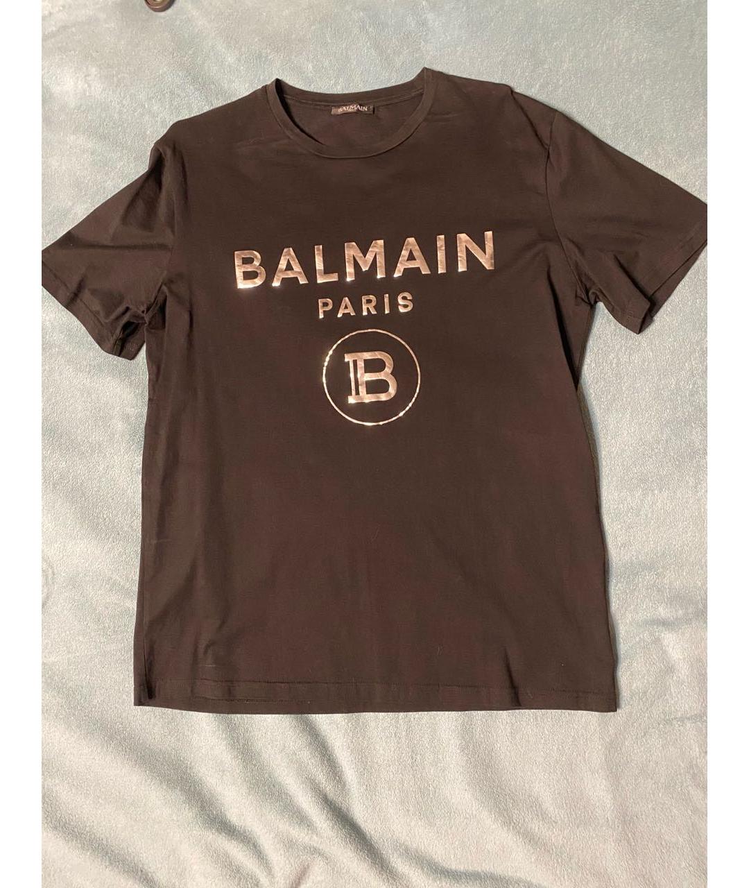 BALMAIN Черная хлопковая футболка, фото 5