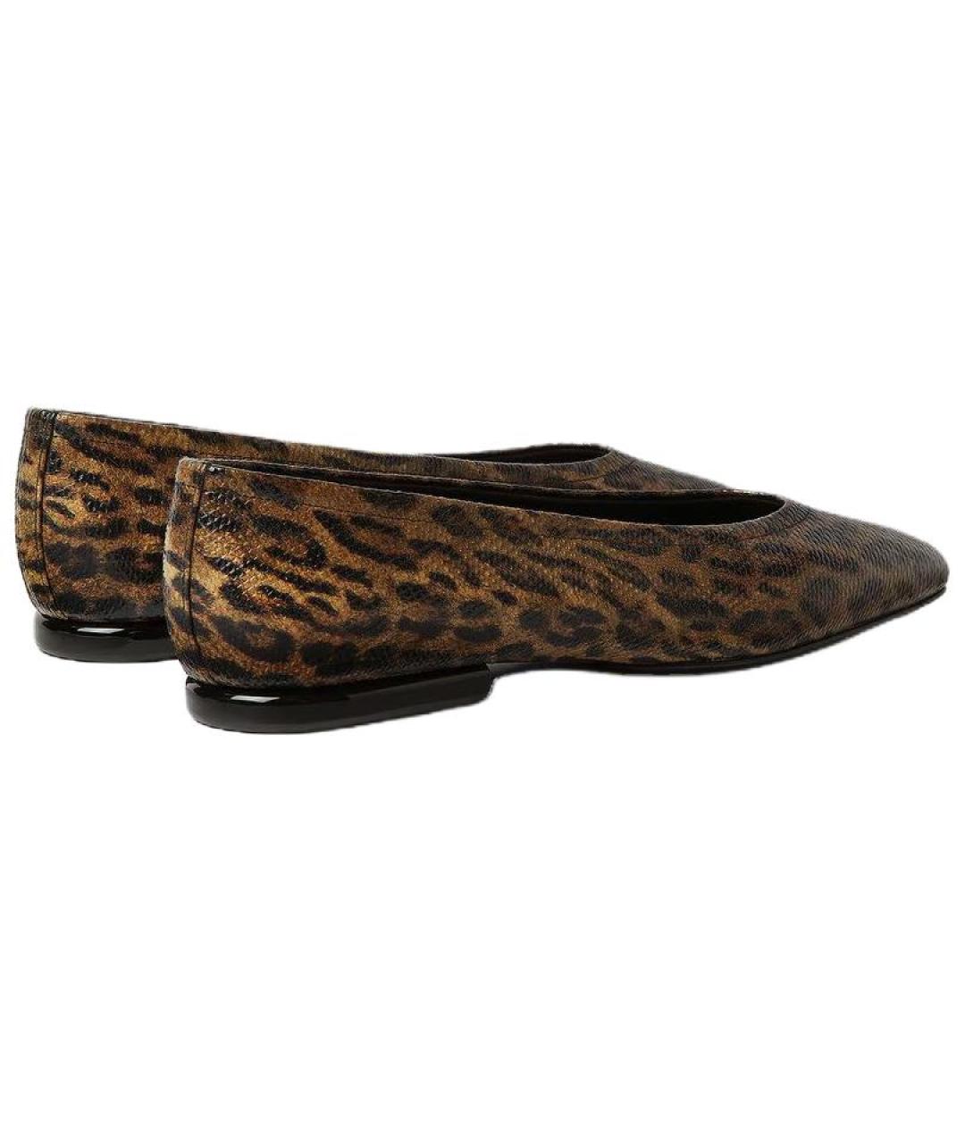 LORO PIANA Коричневые кожаные балетки, фото 4