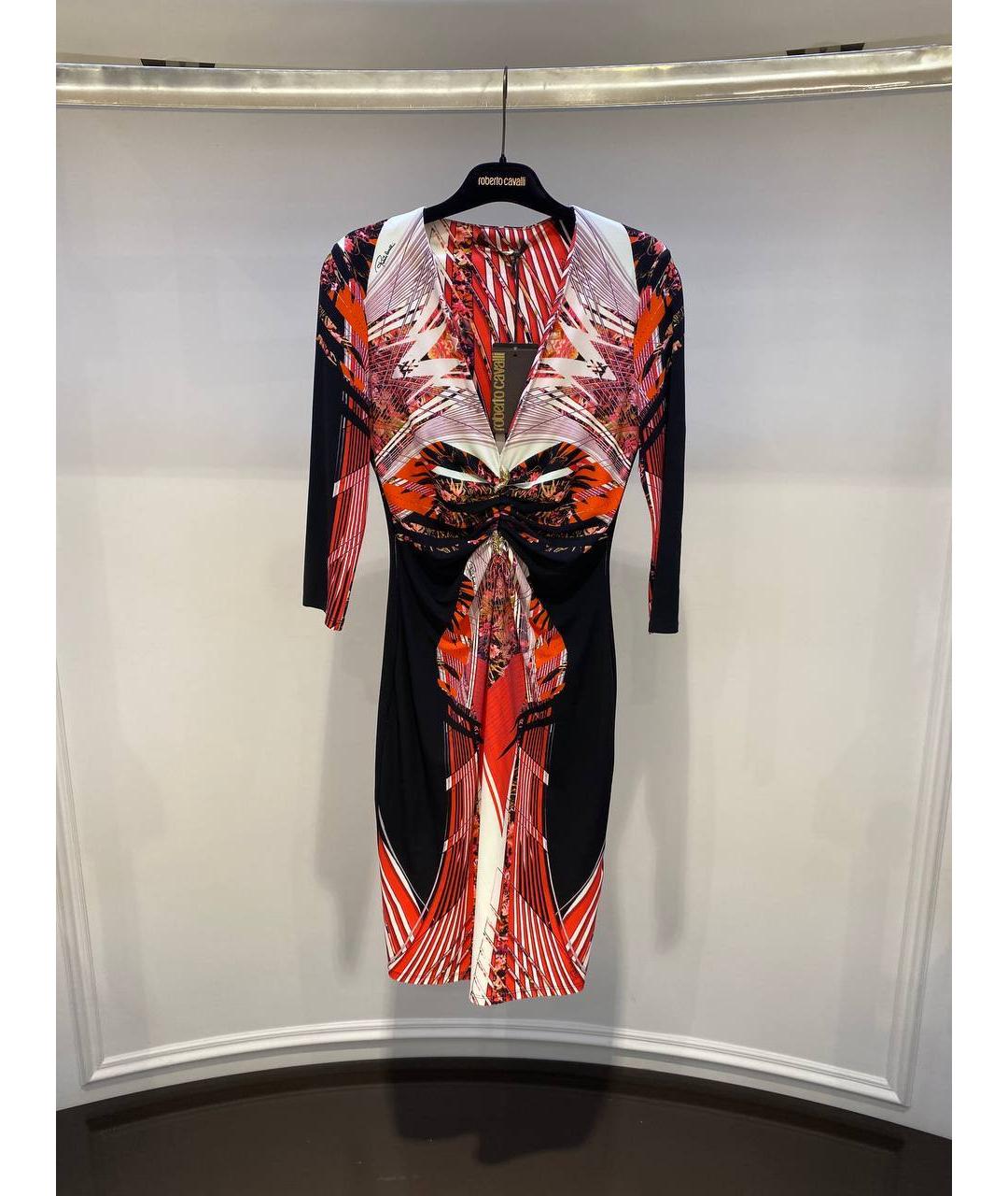 ROBERTO CAVALLI Мульти полиамидовое коктейльное платье, фото 4