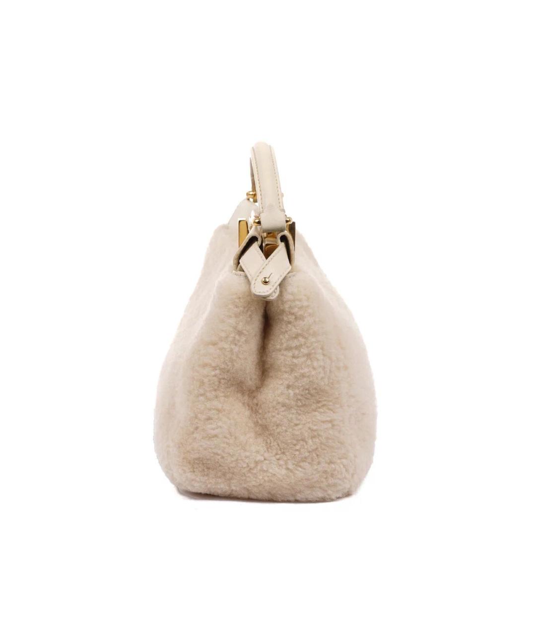 FENDI Бежевая меховая сумка через плечо, фото 6