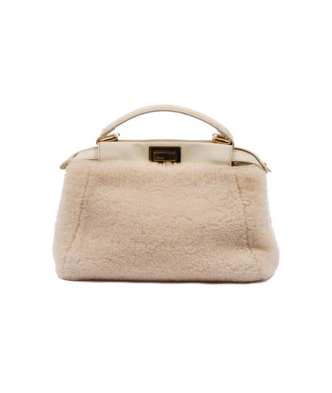 FENDI Бежевая меховая сумка через плечо, фото 3