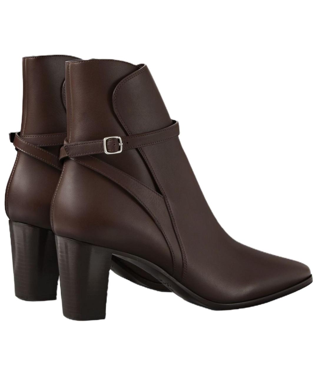 LORO PIANA Коричневые кожаные ботильоны, фото 4