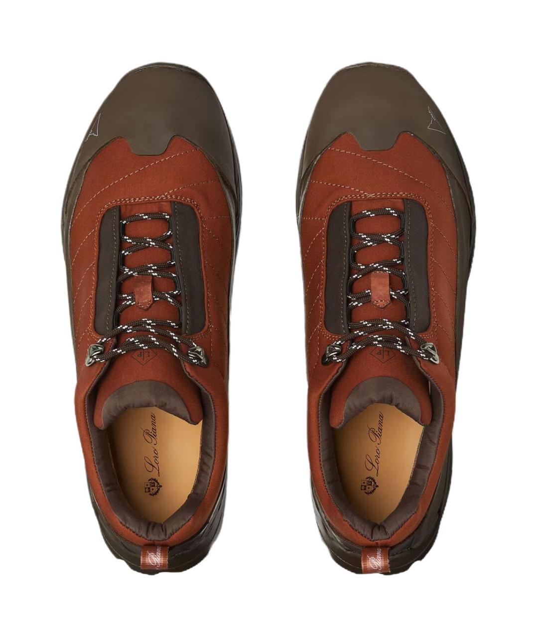 LORO PIANA Красные текстильные низкие кроссовки / кеды, фото 5