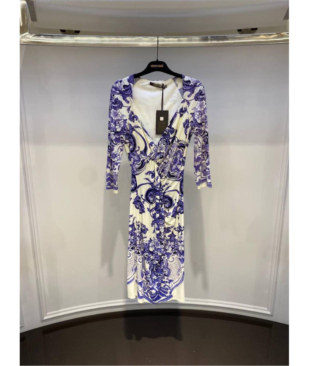 ROBERTO CAVALLI Фиолетовое полиамидовое коктейльное платье, фото 4