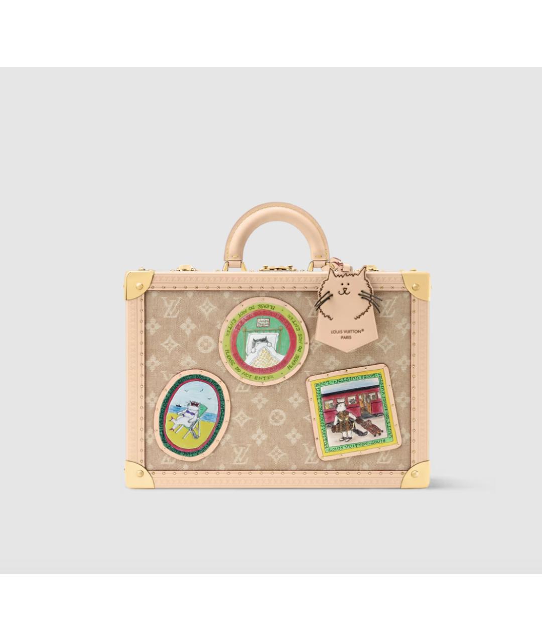 LOUIS VUITTON Бежевый чемодан, фото 6