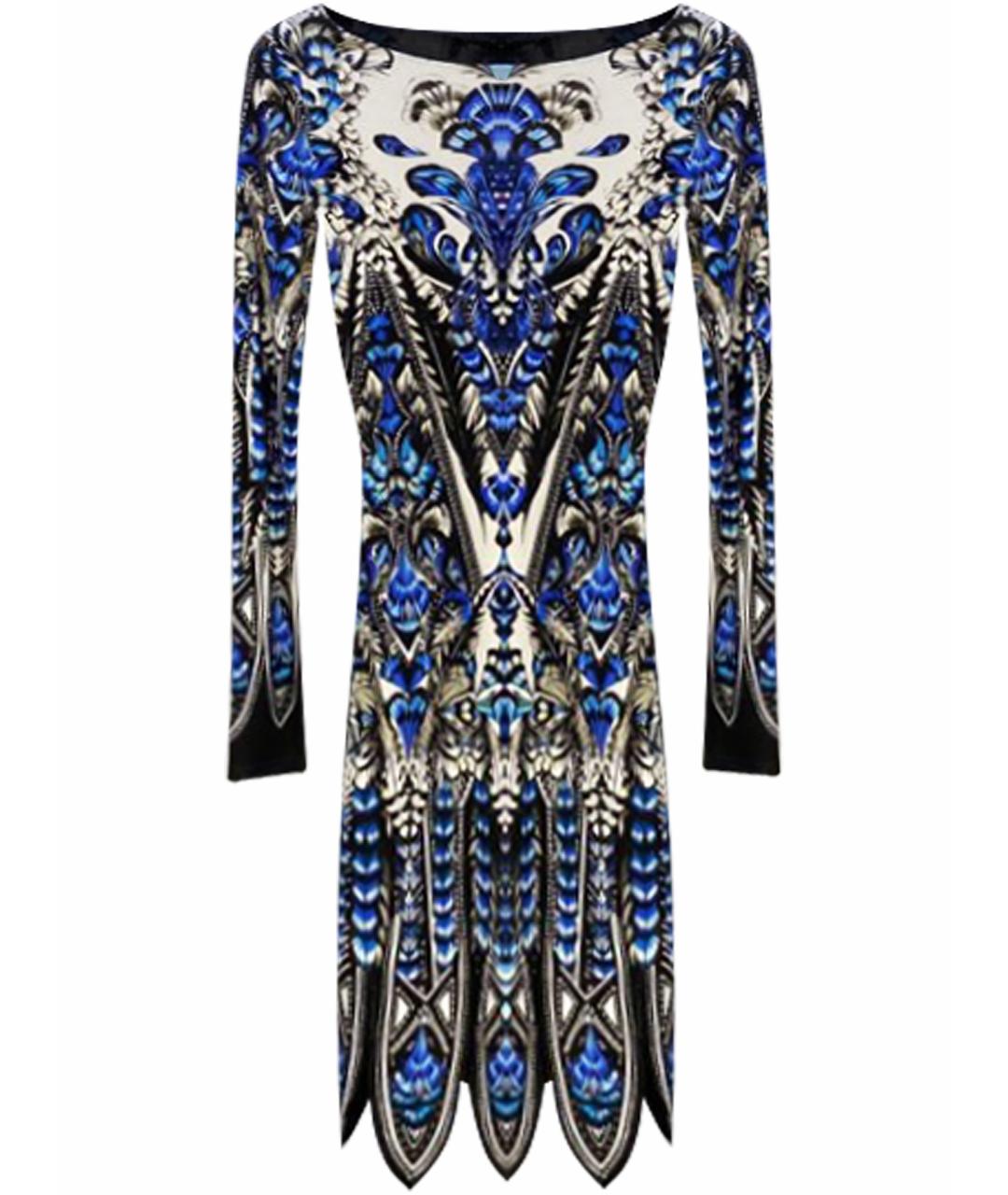 ROBERTO CAVALLI Мульти вискозное коктейльное платье, фото 1