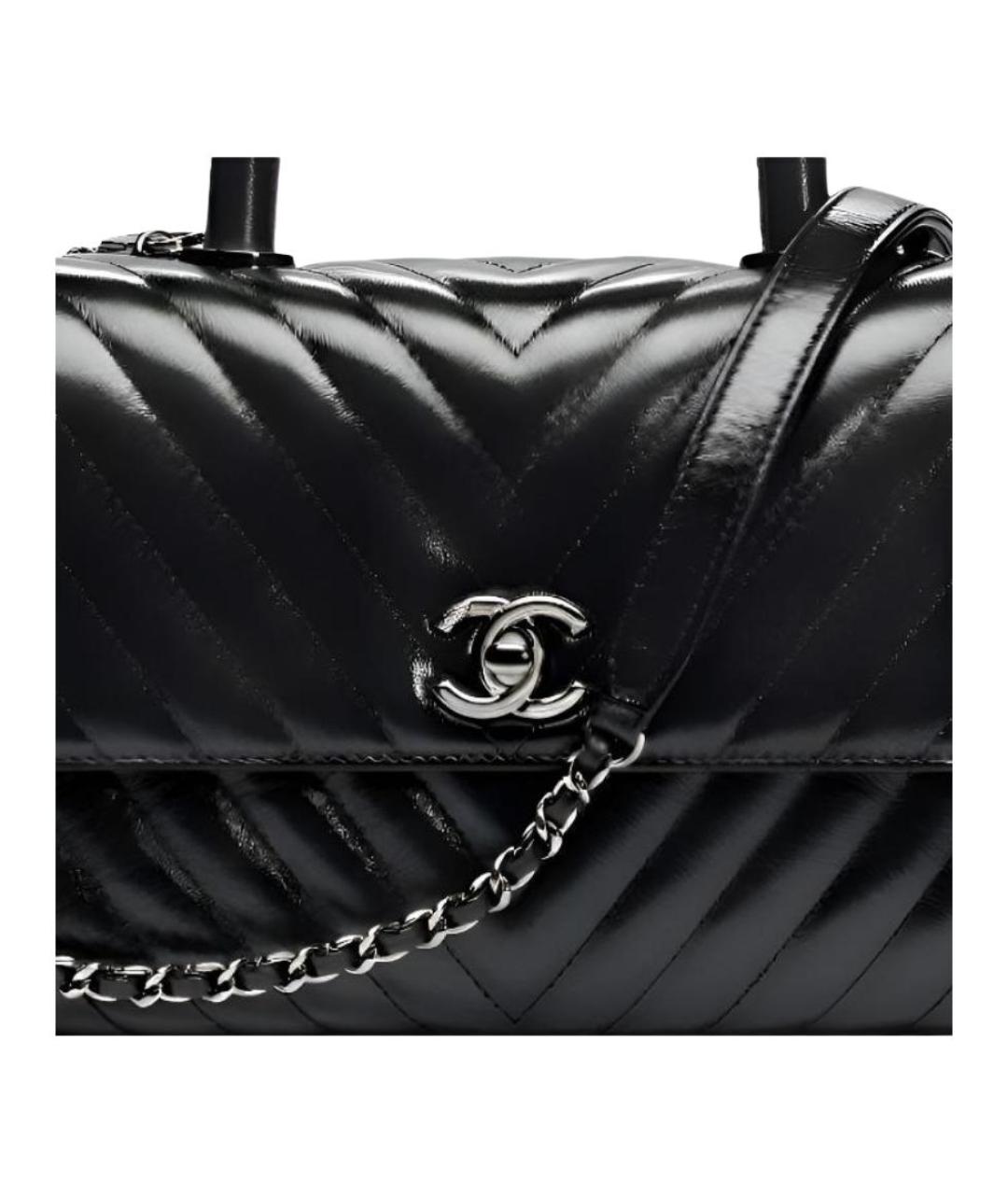 CHANEL Черная кожаная сумка через плечо, фото 4