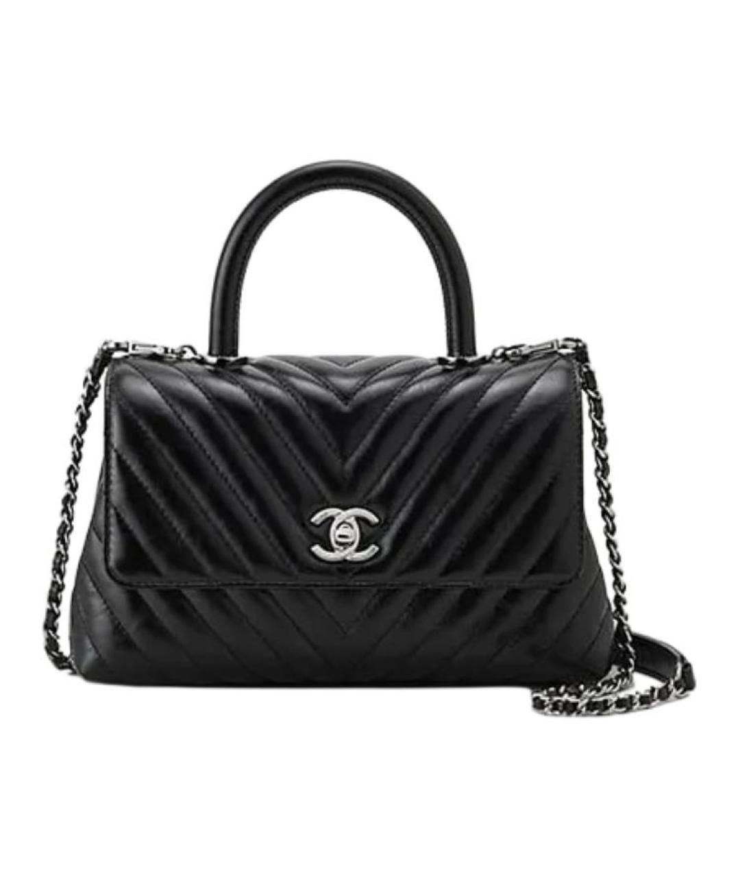 CHANEL Черная кожаная сумка через плечо, фото 3