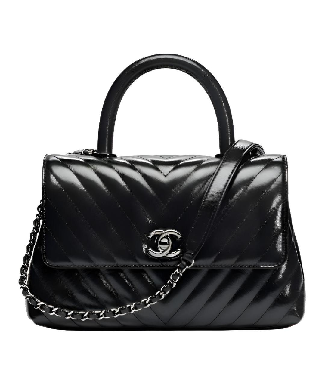 CHANEL Черная кожаная сумка через плечо, фото 5