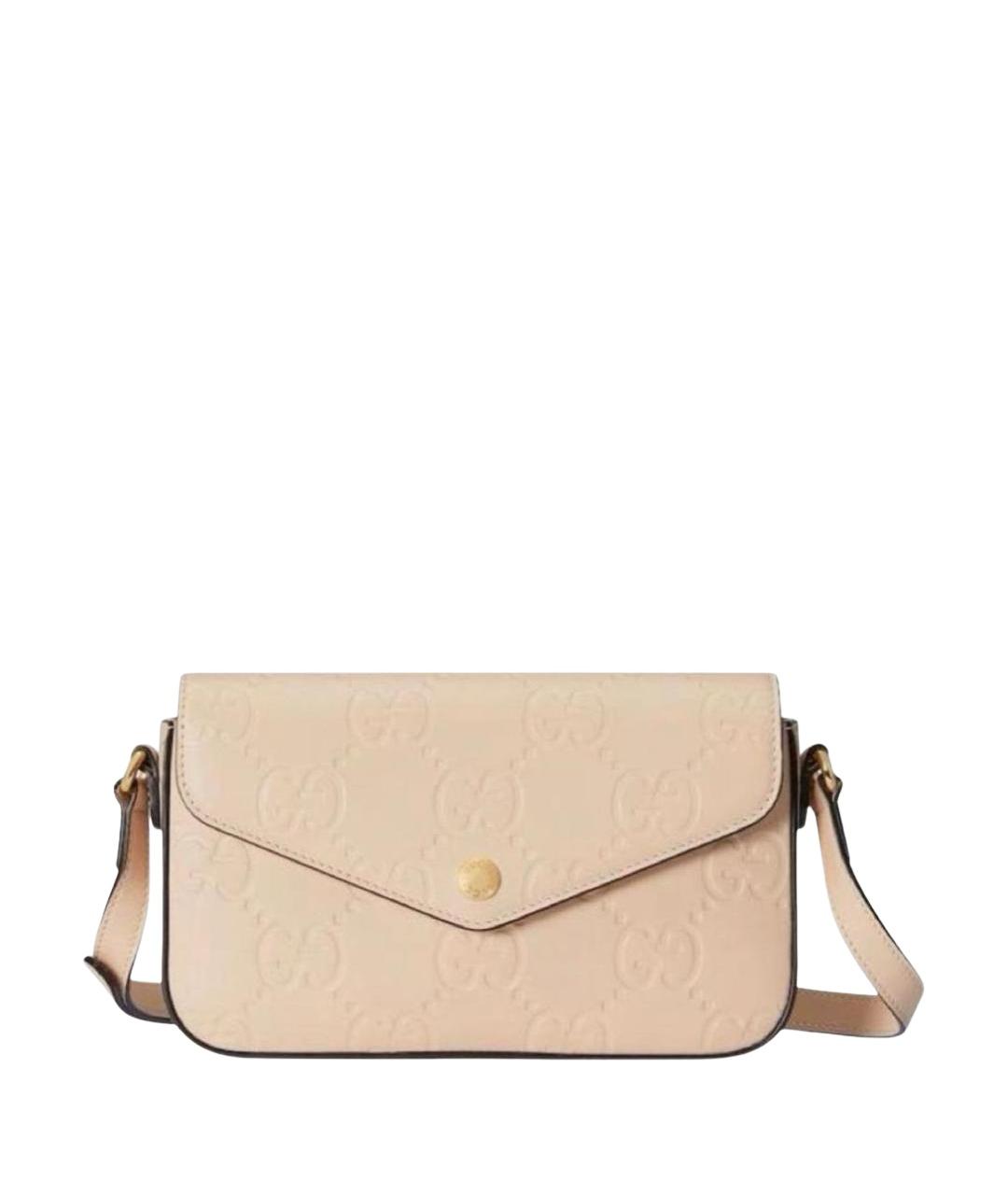 GUCCI Бежевая кожаная сумка через плечо, фото 1