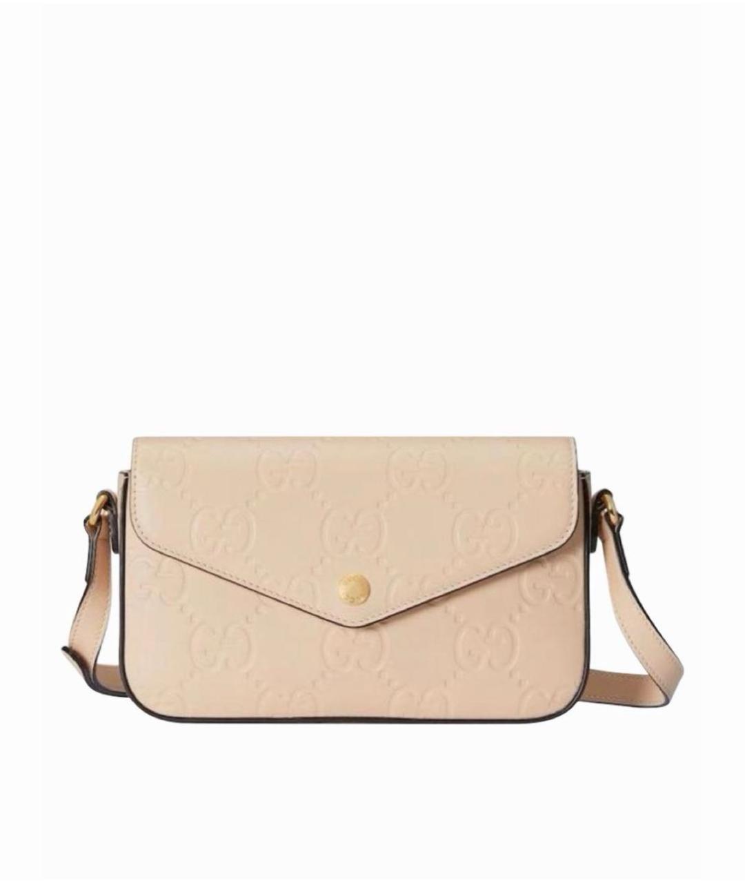 GUCCI Бежевая кожаная сумка через плечо, фото 9