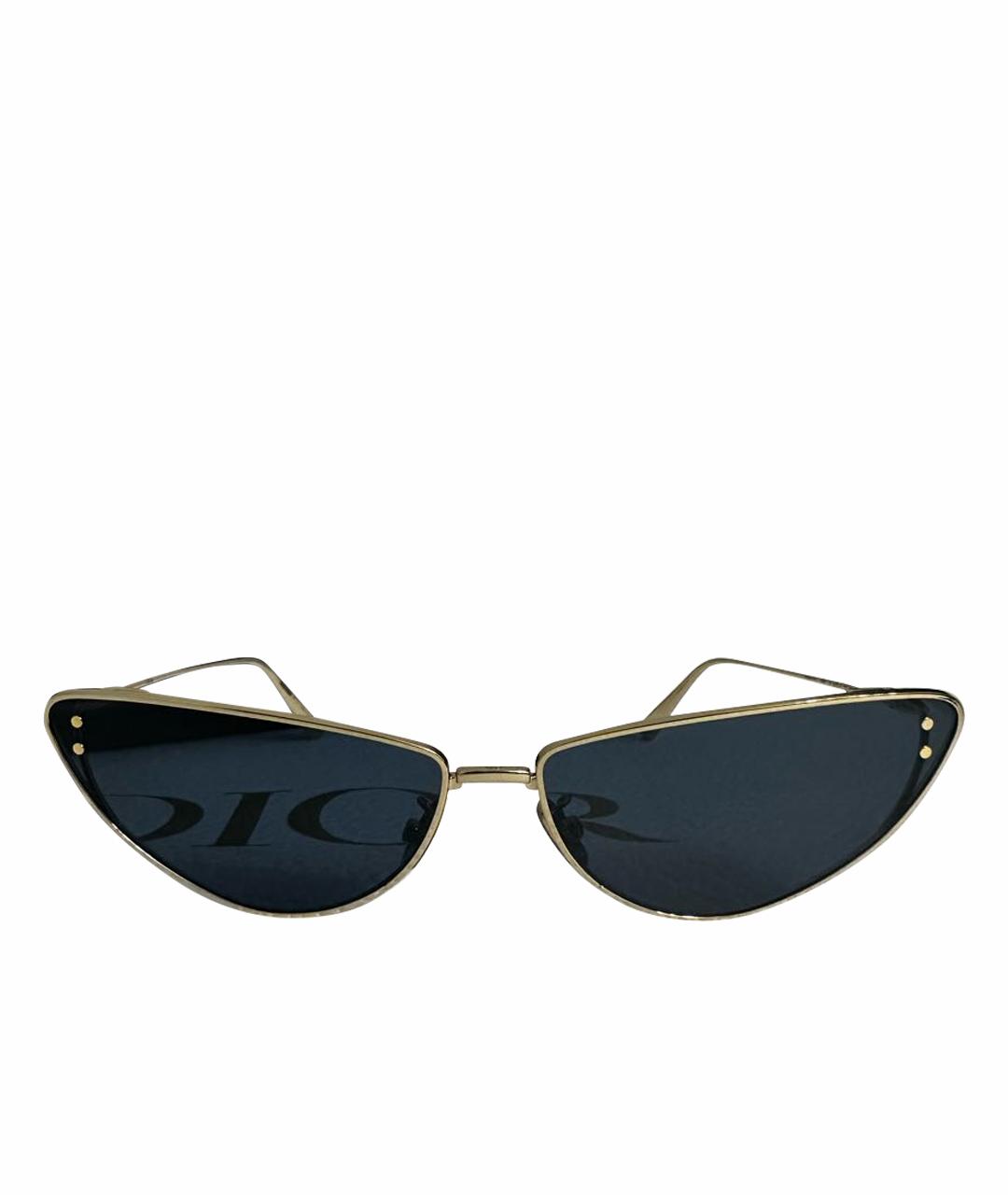 CHRISTIAN DIOR Золотые металлические солнцезащитные очки, фото 1