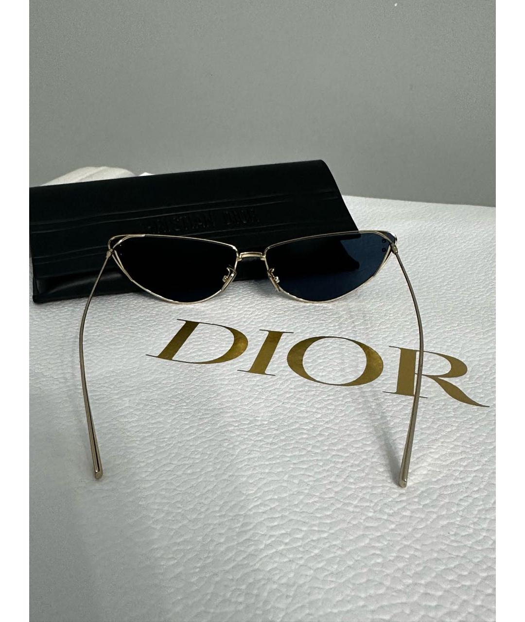 CHRISTIAN DIOR Золотые металлические солнцезащитные очки, фото 3