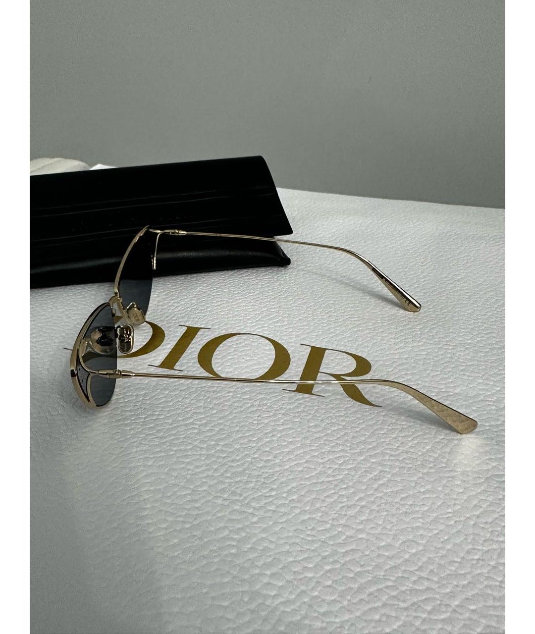 CHRISTIAN DIOR Золотые металлические солнцезащитные очки, фото 2