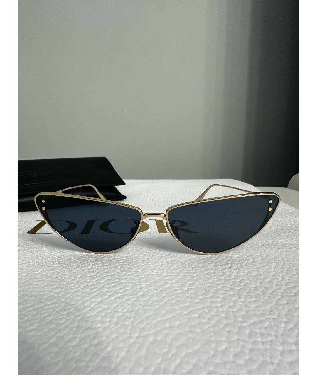 CHRISTIAN DIOR Золотые металлические солнцезащитные очки, фото 4