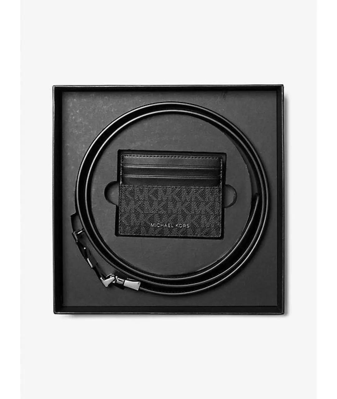 MICHAEL KORS Антрацитовый ремень из искусственной кожи, фото 2