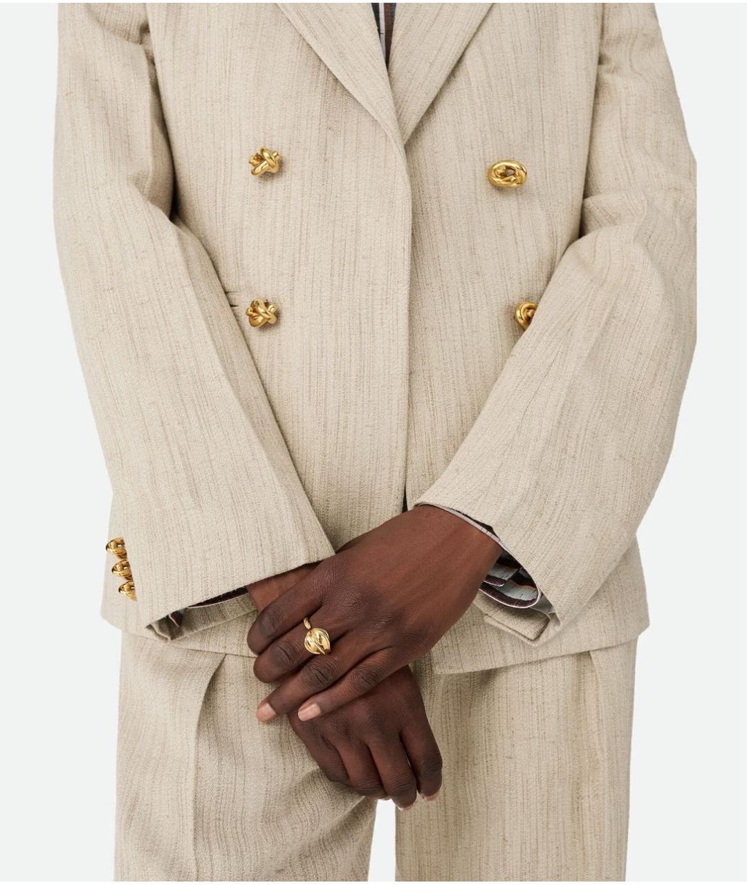 BOTTEGA VENETA Золотое серебряное кольцо, фото 2