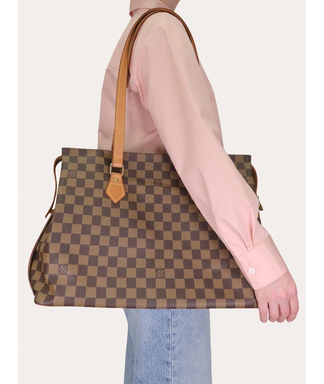 LOUIS VUITTON Коричневая сумка с короткими ручками, фото 2