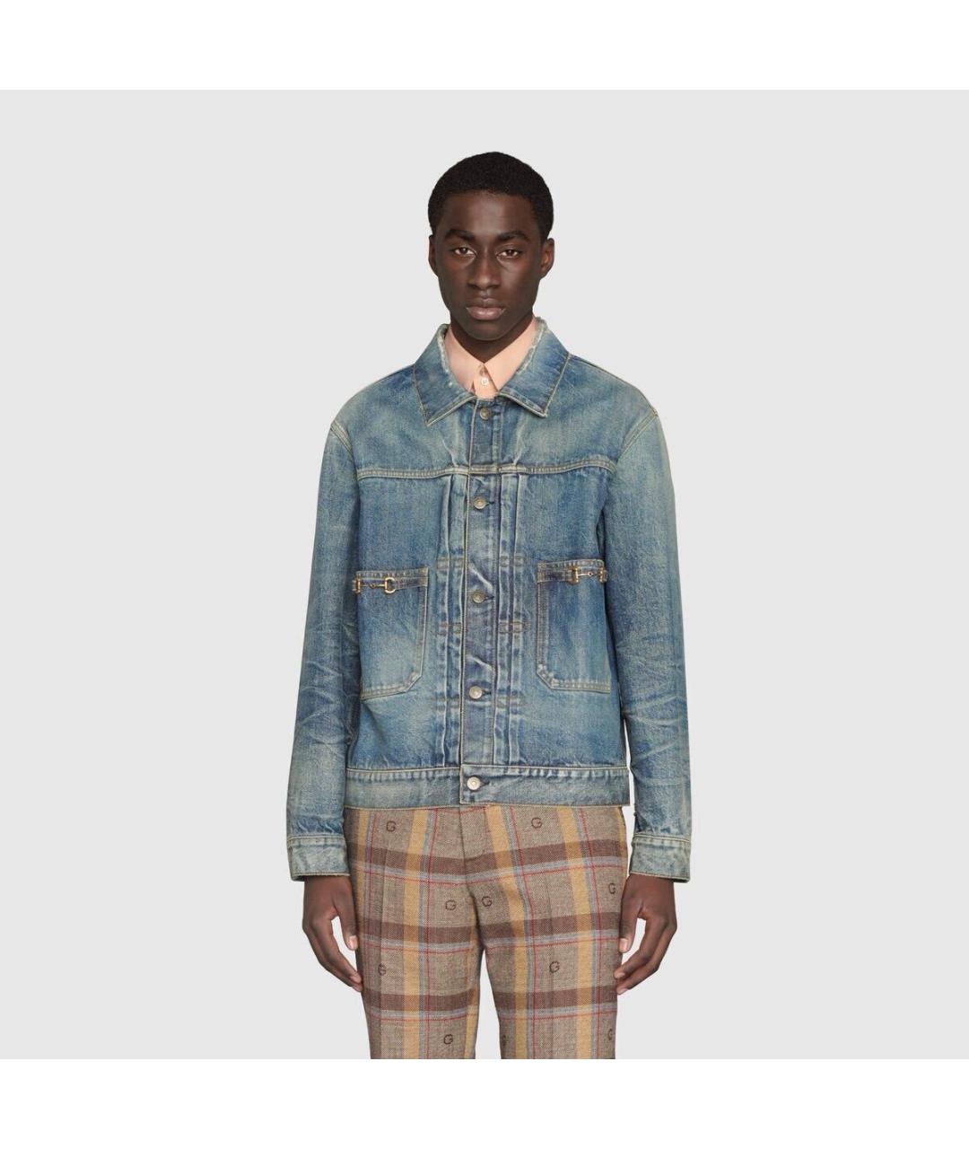 GUCCI Синяя деним куртка, фото 2