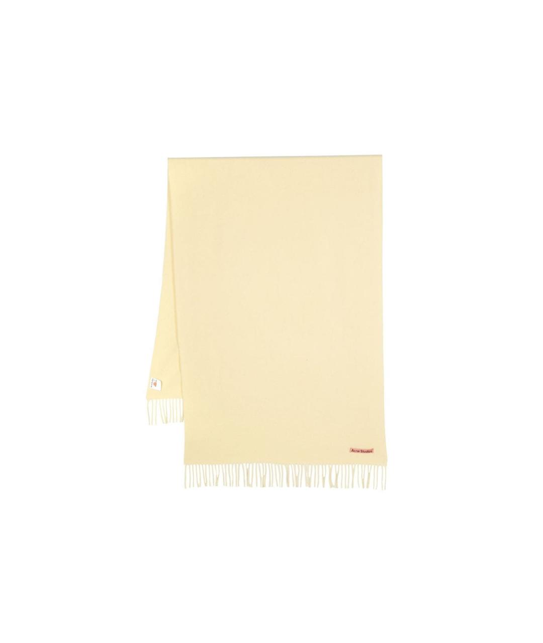 ACNE STUDIOS Желтый шерстяной шарф, фото 2