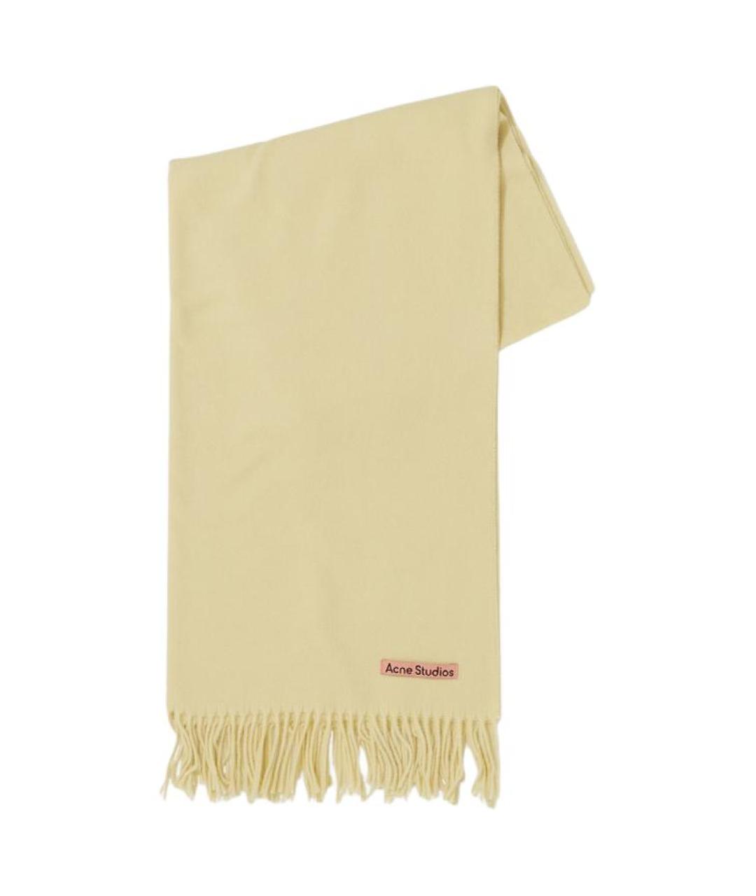 ACNE STUDIOS Желтый шерстяной шарф, фото 1