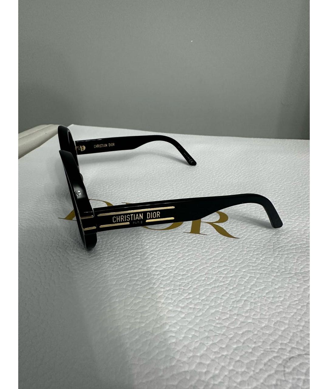 CHRISTIAN DIOR Черные пластиковые солнцезащитные очки, фото 2