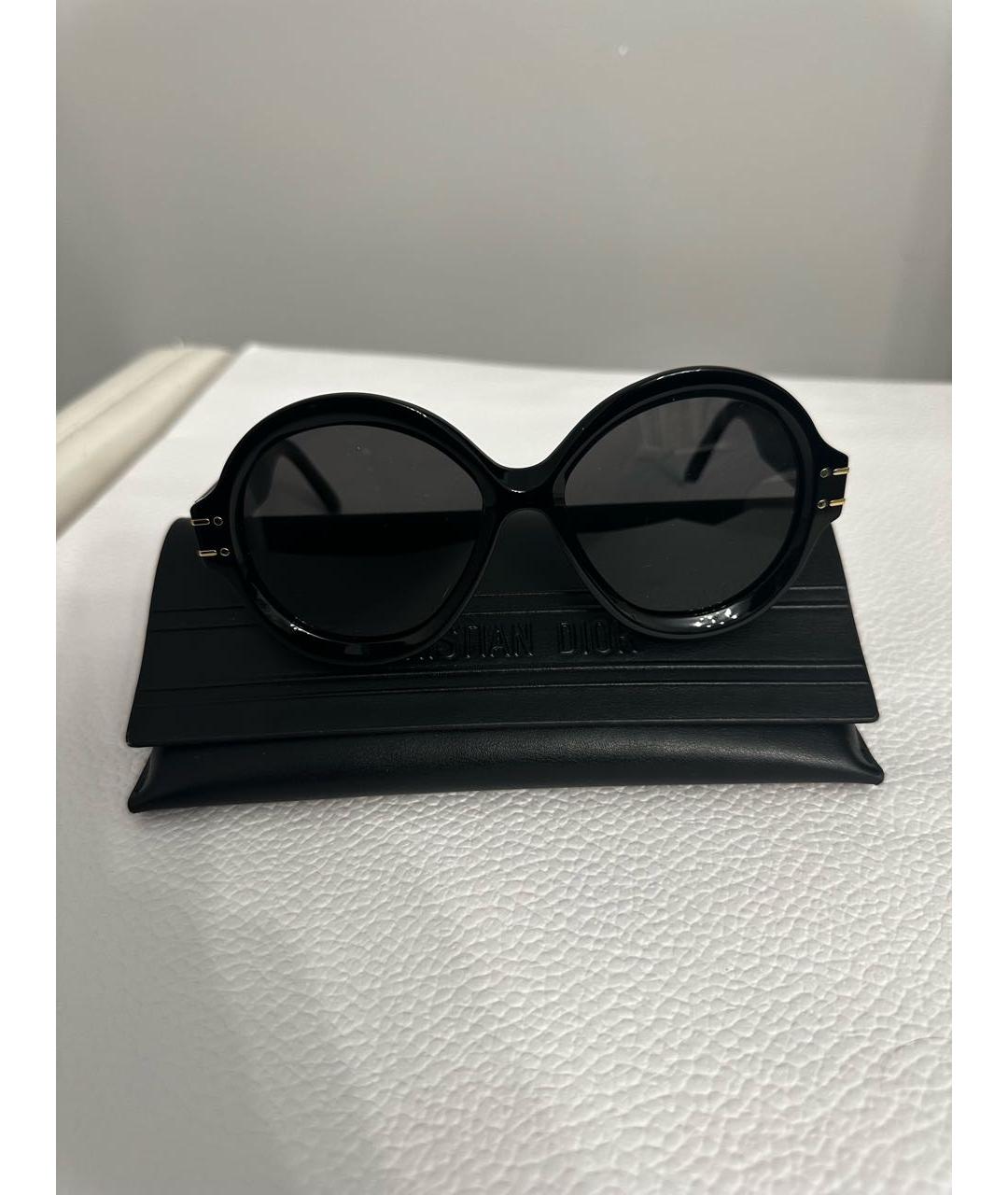 CHRISTIAN DIOR Черные пластиковые солнцезащитные очки, фото 4