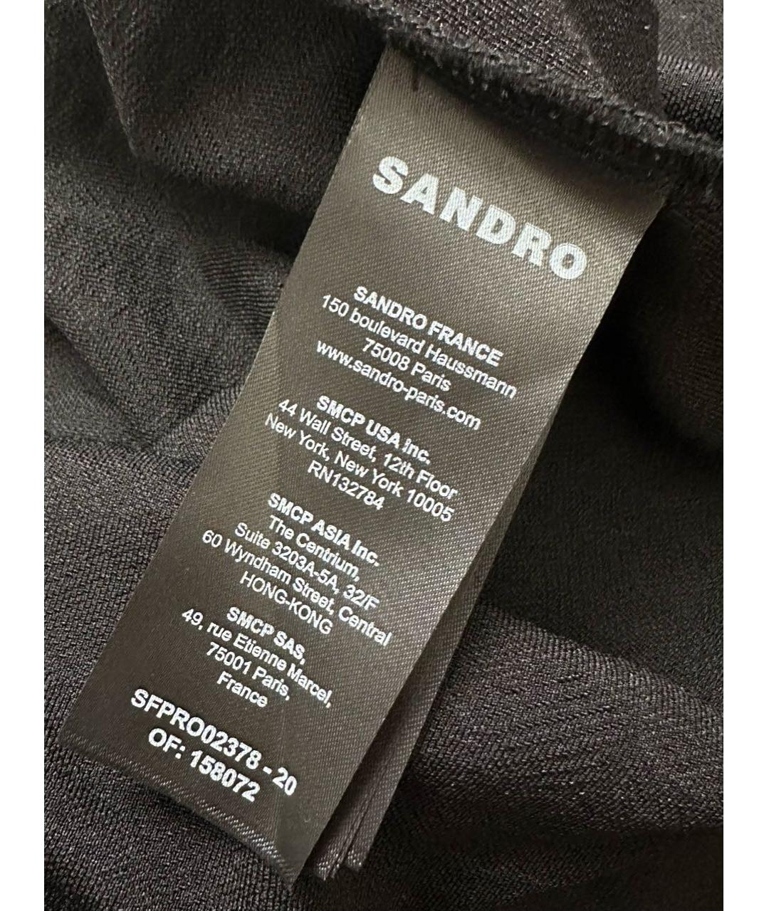 SANDRO Черное полиэстеровое повседневное платье, фото 8