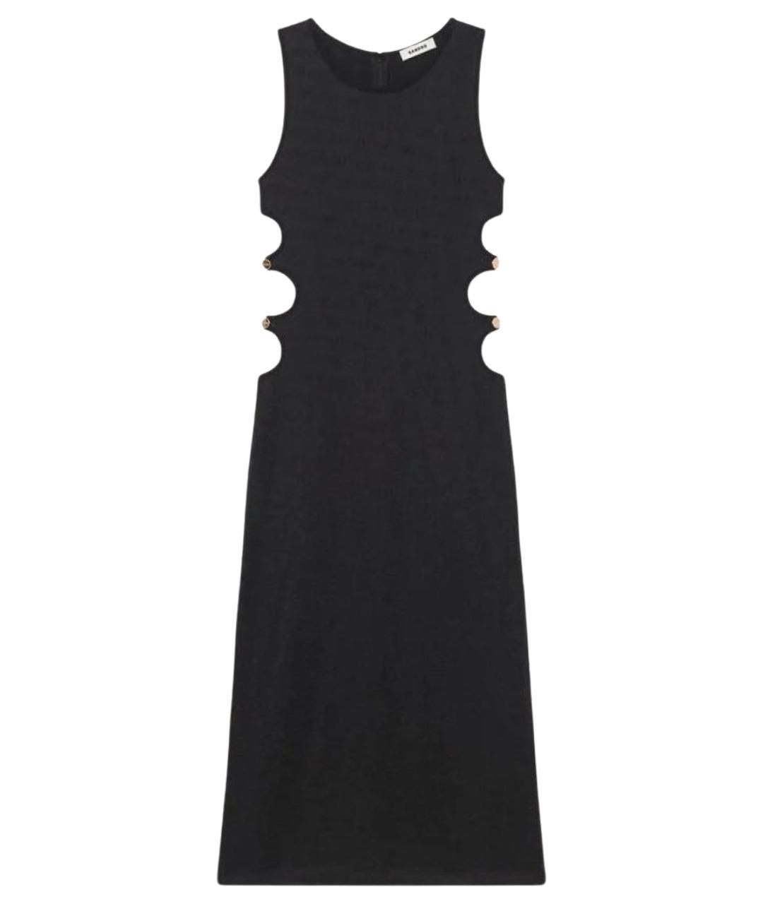 SANDRO Черное полиэстеровое повседневное платье, фото 1