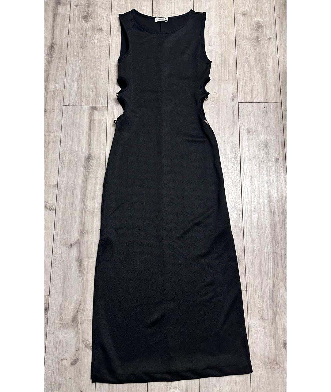 SANDRO Черное полиэстеровое повседневное платье, фото 5