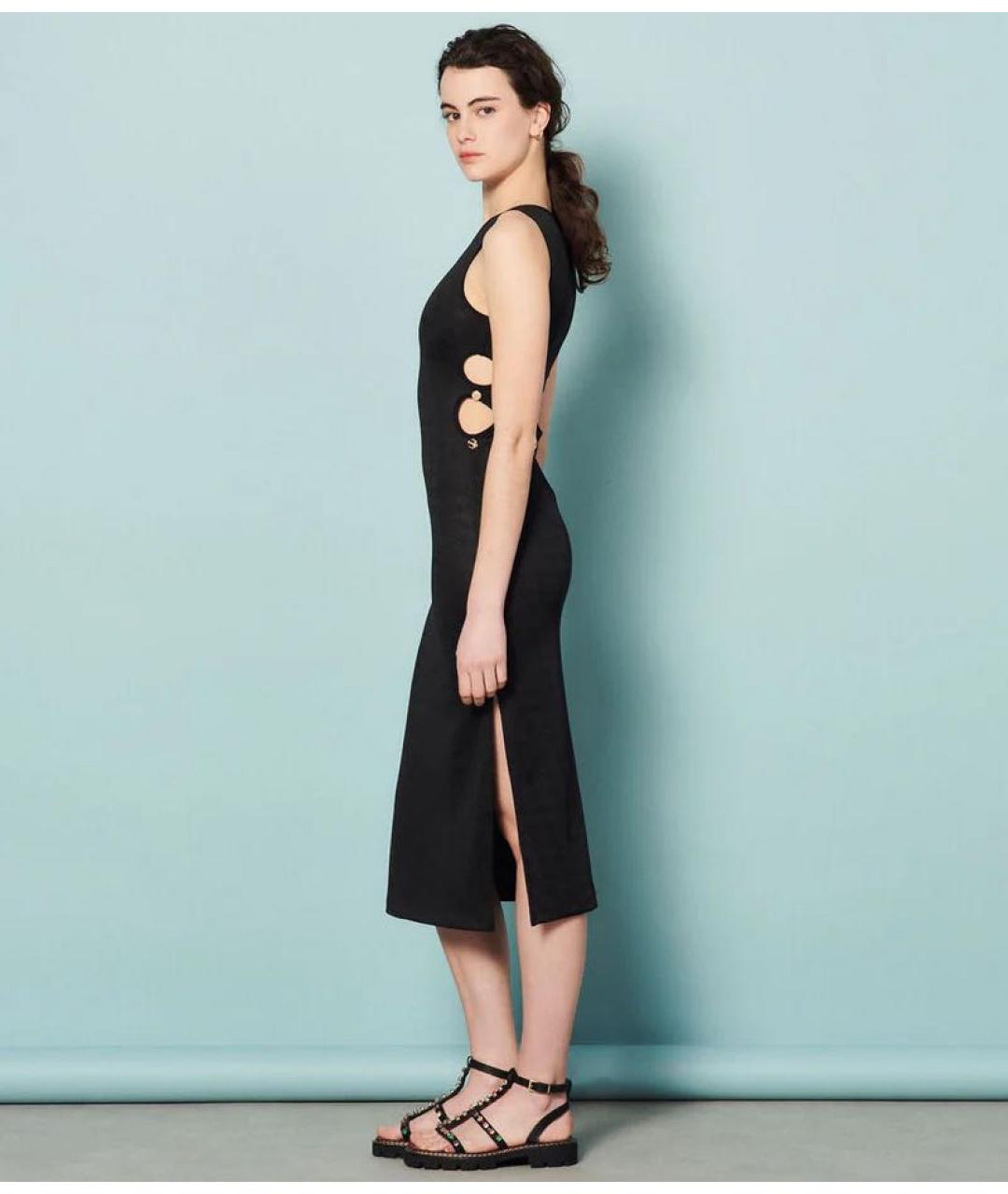 SANDRO Черное полиэстеровое повседневное платье, фото 2