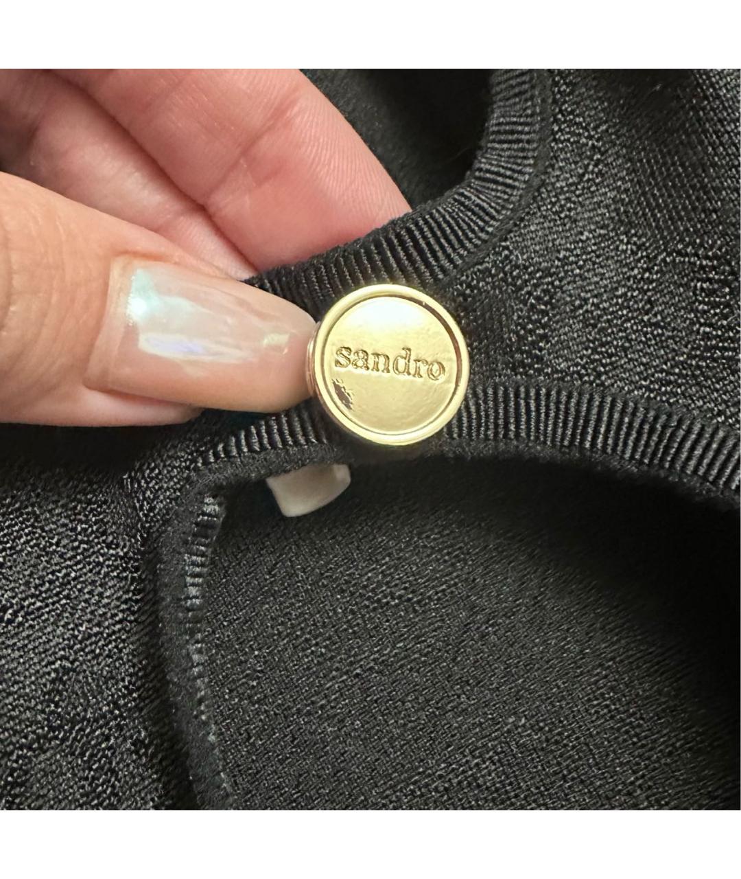 SANDRO Черное полиэстеровое повседневное платье, фото 7