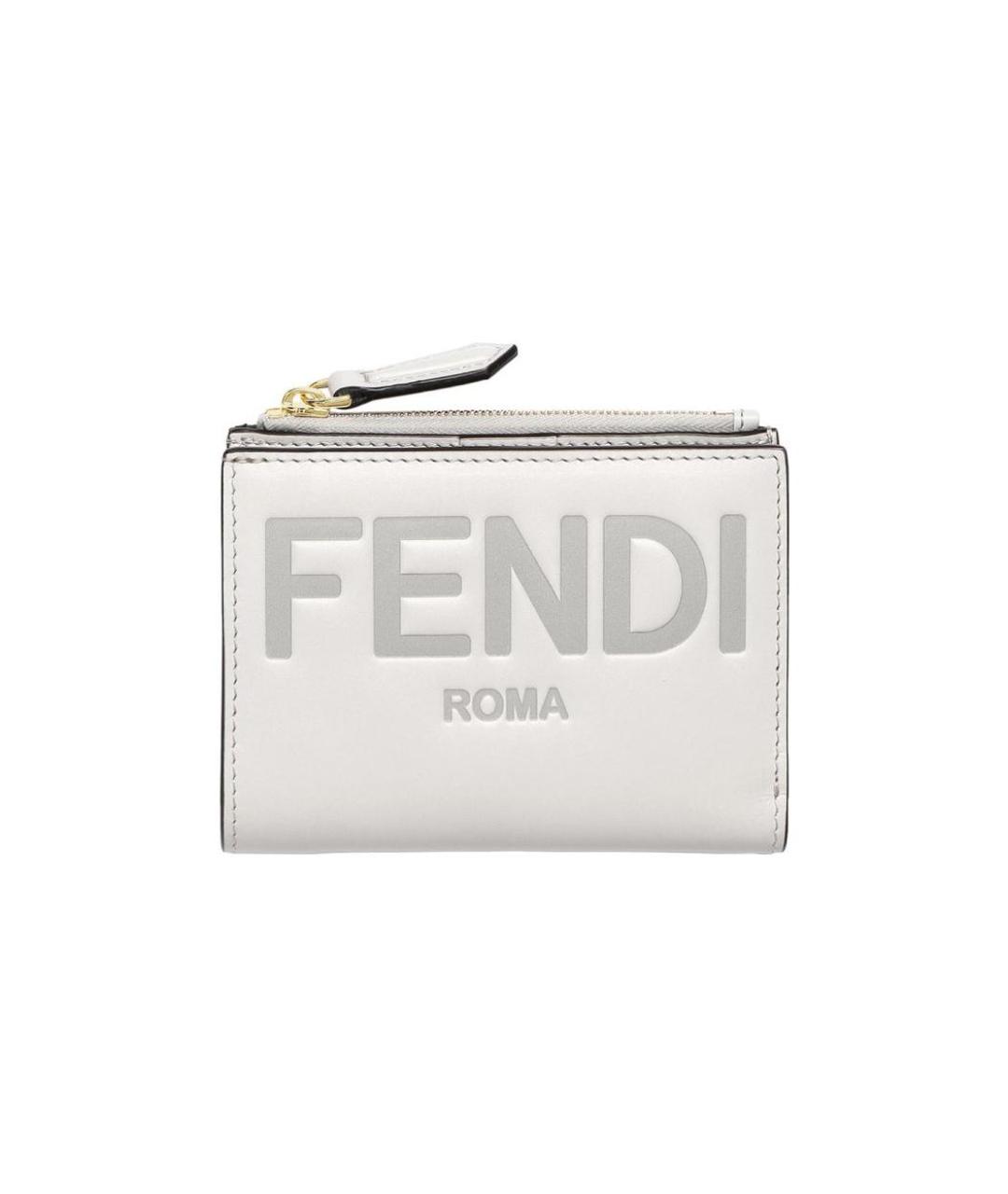 FENDI Белый кожаный кошелек, фото 1