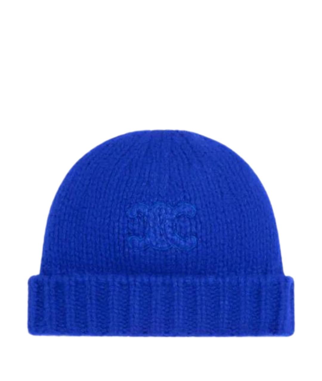 CELINE Синяя кашемировая шапка, фото 1