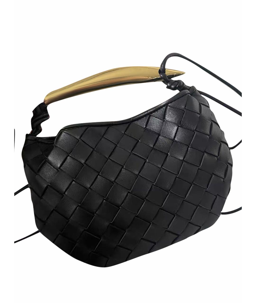 BOTTEGA VENETA Черная кожаная сумка через плечо, фото 1