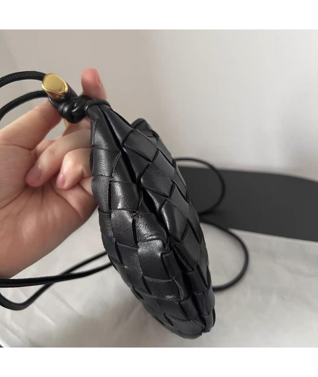 BOTTEGA VENETA Черная кожаная сумка через плечо, фото 2