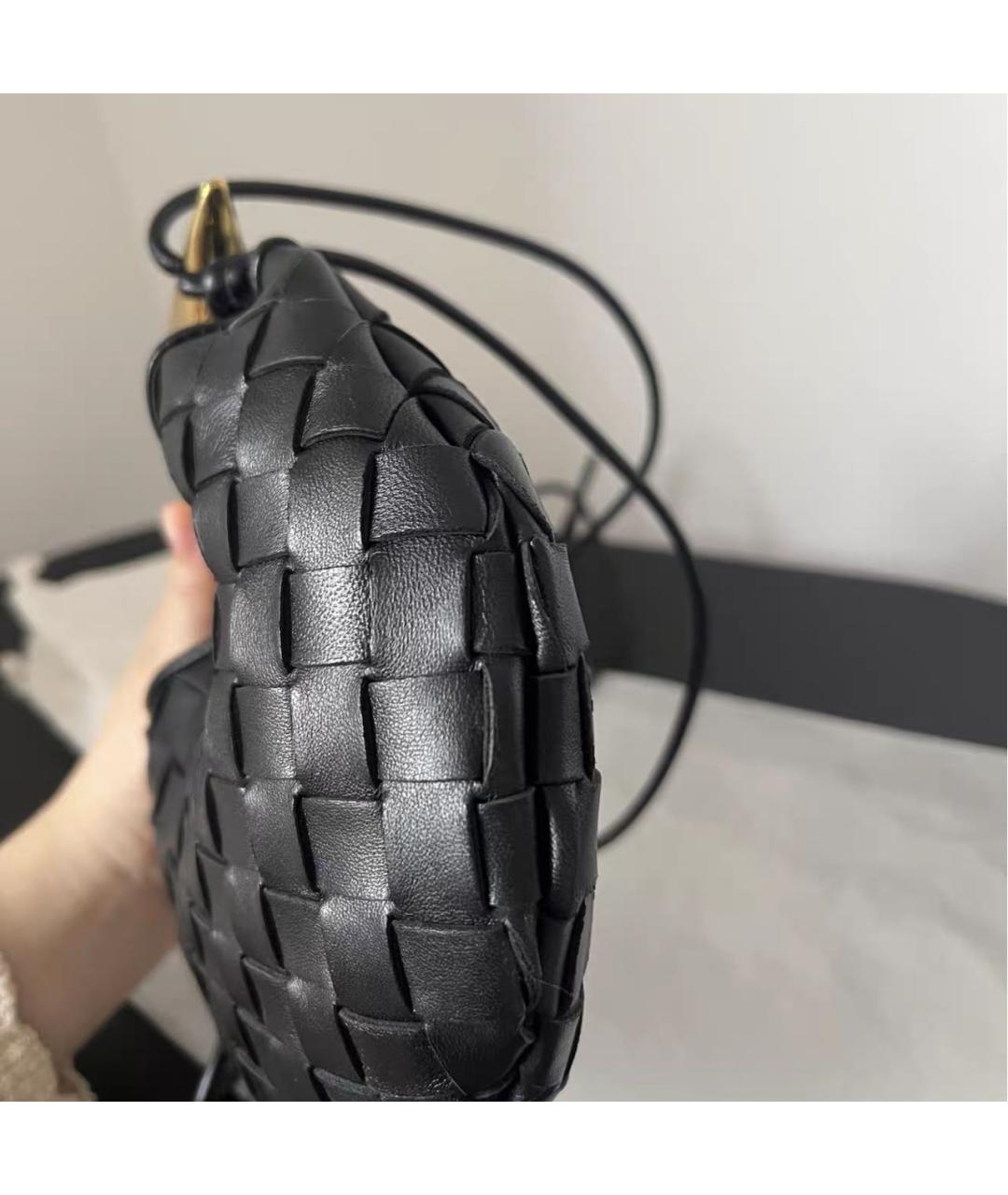 BOTTEGA VENETA Черная кожаная сумка через плечо, фото 6