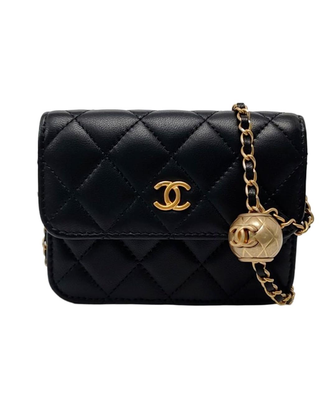 CHANEL Черная кожаная сумка через плечо, фото 5